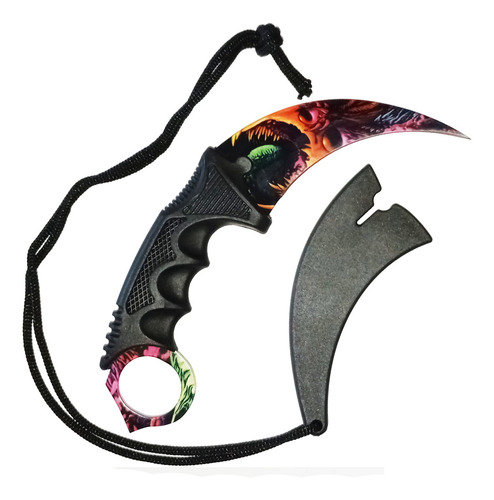 Cuchillo Karambit Hyperbestia Tactico Tornasolada Navaja Color Negro