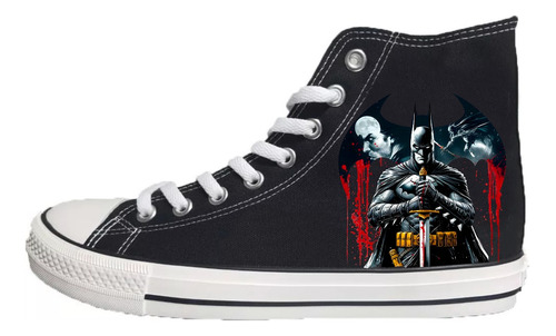 Zapatillas Caña Batman #2  Regalo Navidad Cumpleaños