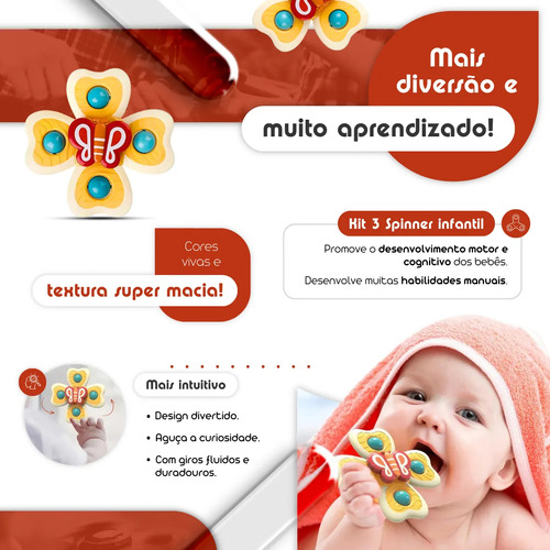 Kit De 3 Juguetes Giratorios Para Bebés Con Ventosa Que Se A
