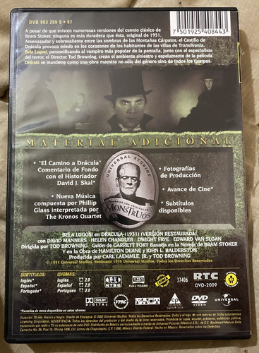 Drácula / Bela Lugosi / Dvd / Usado (Usado)