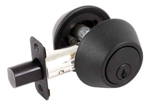 Cerrojo Chapa Doble Cilindro (llave-llave) Negro Mate