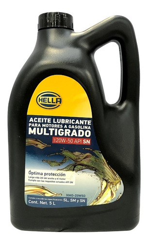 Aceite Motor 20w50 Mineral Multigrado Api Sl 5 Litros Hella