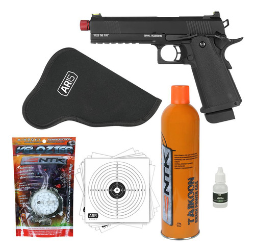 Pistola Airsoft Tag Black Evil 5.1 + Coldre + Green Gás Ntk