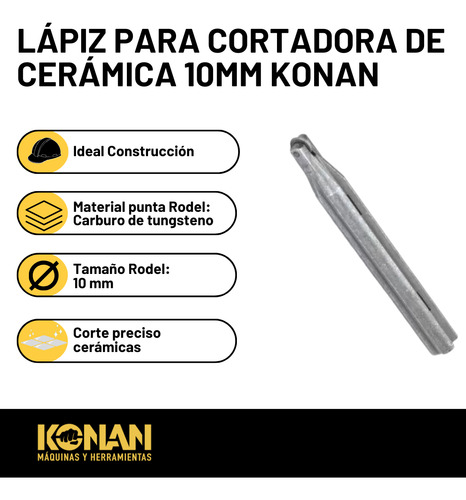 Lapiz Rodel Para Cortadora De Ceramica Kll/10p 10mm Konan