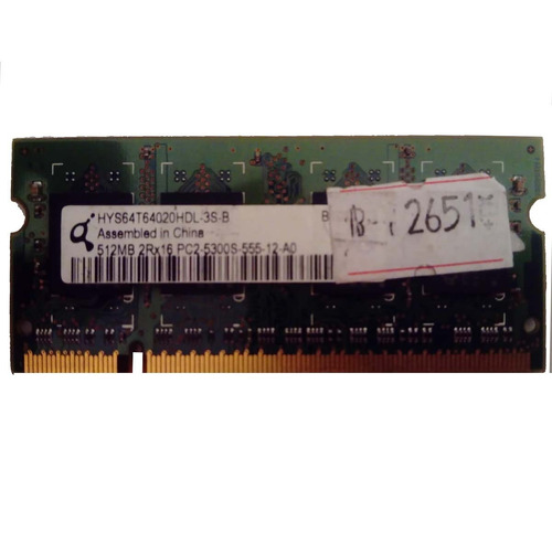 Memoria Notebook 512mb Ddr2 533 Pc4200 Hys64t64020hdl 3s-b