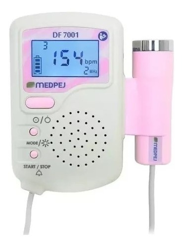 Detector Fetal Sonar Df7001d Prova Agua Recarregável Medpej