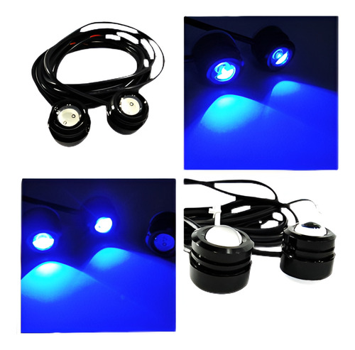 2 X Eagle Eye Led Azul Niebla Ajuste Universal Drl Luz Diurn