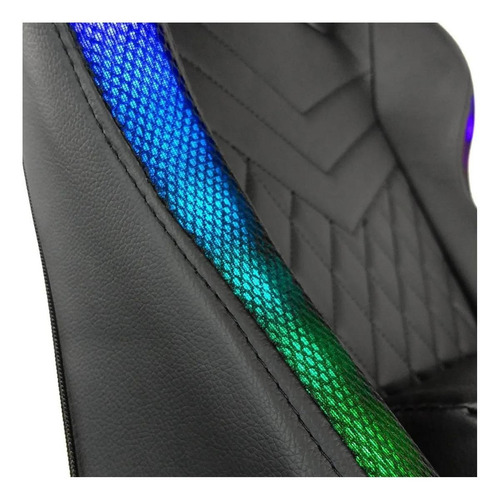 Imagen 9 de 10 de Silla de escritorio Audiotek MKZ-LKSGRGBTB301 gamer ergonómica negra con tapizado de cuero sintético