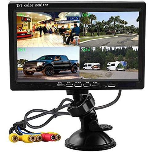 Podofo 7 Pulgadas Hd 4 Split Quad Video Muestra Tft Lcd Moni