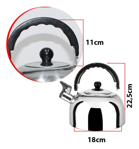 Imagem 3 de 5 de Kit Jogo Chaleira Apito Filtro Coador Café Inox Reutilizavel