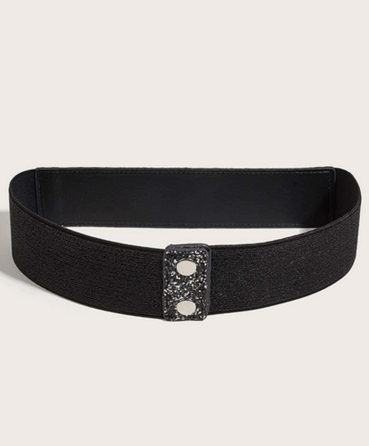 Cinto Cinturón Elástico Brillante Plata O Negro Talla Extra