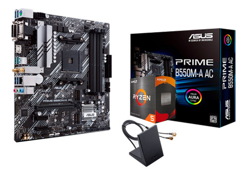 Kit De Actualizacion Gamer Ryzen 5 5600x Sin Graficos + B550 Color Negro