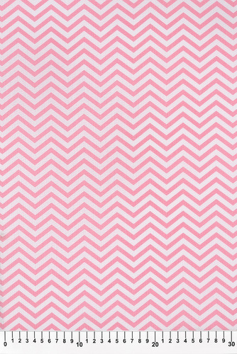 Tecido Tricoline Estampado Chevron Rosa E Branco 1m X 1,5m 