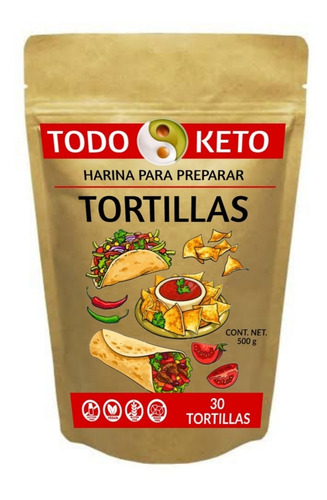 Imagen 1 de 3 de Harina Keto Para Hacer Tortillas Low Carb Sin Gluten