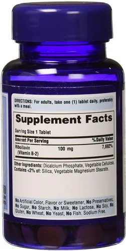 comprar Vitamina B2 100 Mg Puritan's Pride 100 Tabletas