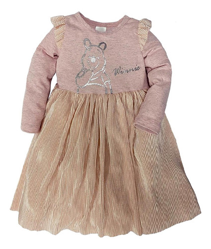 Vestido Estampado Manga Larga Disney Winnie Pooh