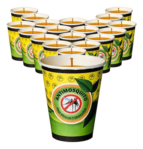 Aramo Veladora Antimosquito Citronela 20pz Vaso Cartón 12 Oz
