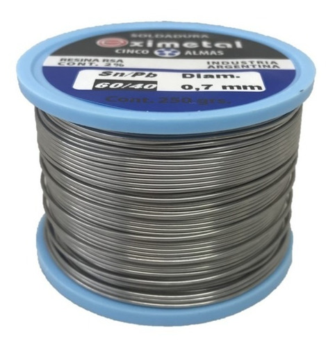 Estaño Rollo 0.7mm Eximetal Para Soldar 250gr 1/4 Kilo 0.7mm