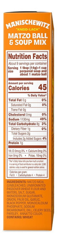 Harina Matzo Ball & Soup Manischewitz 128g (pack De 8 Cajas)
