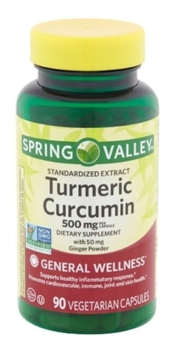 Spring Valley Curcuma Turmeric Curcumin 500mg 90 Cápsulas