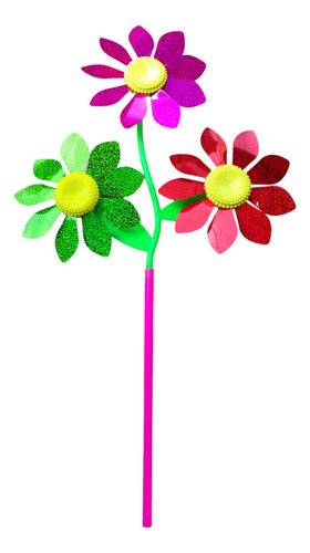 Catavento 3 Flores Artificiais Decoração Festa Vaso Jardim
