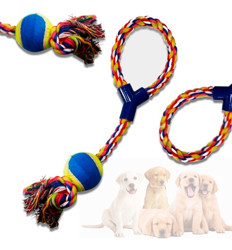 Brinquedo Mordedor Para Pet Cachorro Interativo Corda Bola