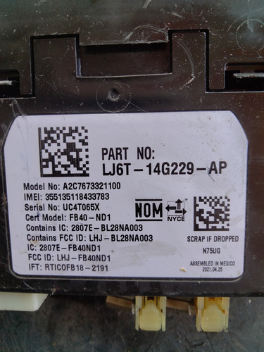 Módulo De Control Ford Bronco 1.5lts Turbo 2020 2023 3cil (Usado)