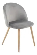 Comprar Silla Thea Gris Pana Patas Simil Madera