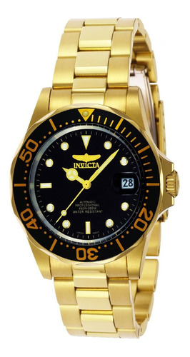 Reloj Invicta 8929 Dorado Hombre Color de la correa Oro Color del bisel Negro Color del fondo Negro