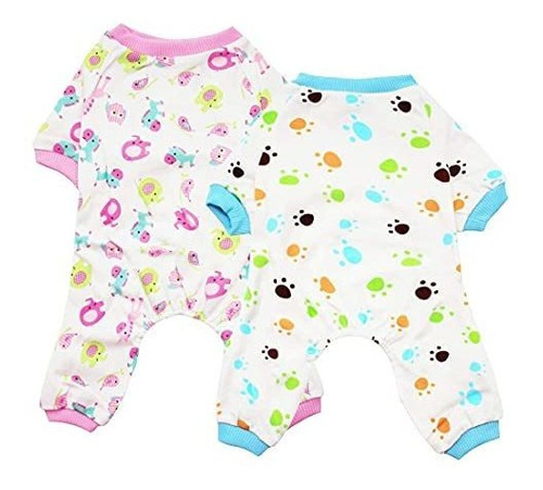 Scheppend 2-pack De Perrito Perrito Pijamas De Algodón Perro