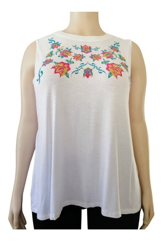 Extra Lindas Polera Mujer Tallas Grandes Style & Co Blanca