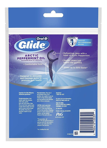 Imagem 2 de 7 de Fio Dental Oral-b Glide 3d Artico Hortela 75 Floss Picks