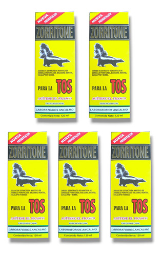 Jarabe Zorritone 120 Ml 5 Pzas