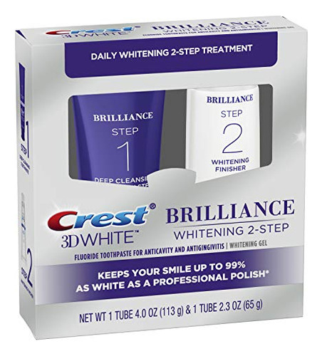 Sistema De Gel Blanqueador Toothpaste Crest 3d White Brillia