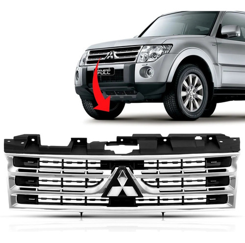 Grade Radiador C Emblema Cromado Pajero Full 2008 2009 2010