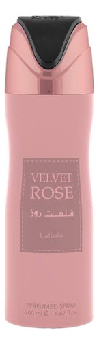 Velvet Rose Lattafa, 200 ml, spray corporal con perfume
