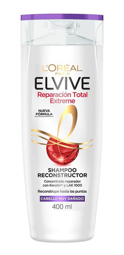 Imagen 2 de 4 de Shampoo Elvive Reparación Total Extreme Keratin Xs - 400ml