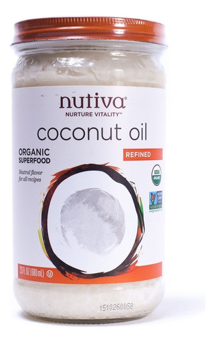 Aceite De Coco Orgánico Refinado Puro Natural Nutiva 680ml