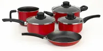 Comprar Conjunto De Panelas 5 Peças Antiaderente Teflon Tampa Vidro