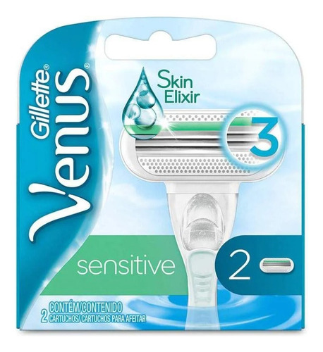 Cartuchos De Afeitar 2u Skin Elixir Sensitive Gillette Venus