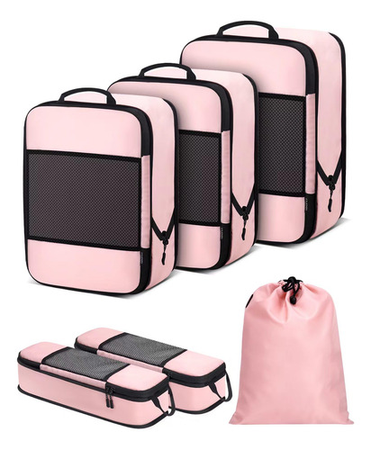 Travel Packing Cubes Sdgfui 6 Pcs Set Lightweight Pink