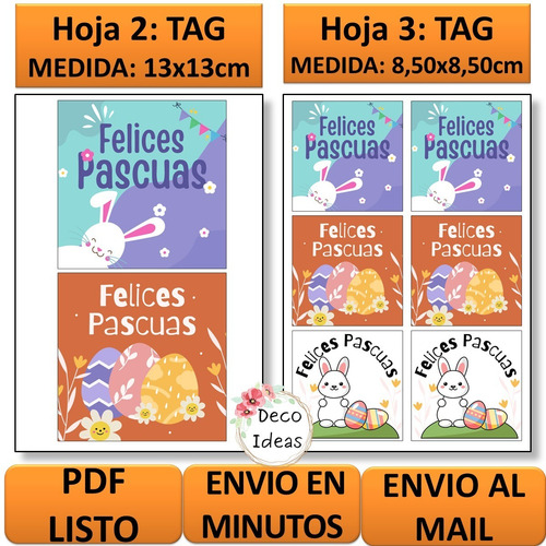 Imagen 3 de 6 de Kit Imprimible 06 Felices Pascuas Para Emprendedores A Color