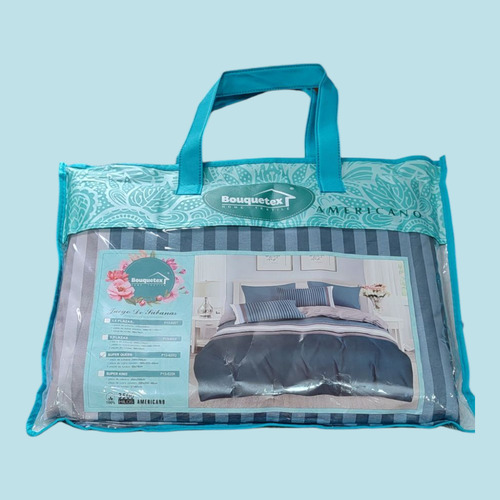 Juego De Sábanas De 2 1/2 - Queen.bouquetex Diseño Americano Azul Marino Rayas