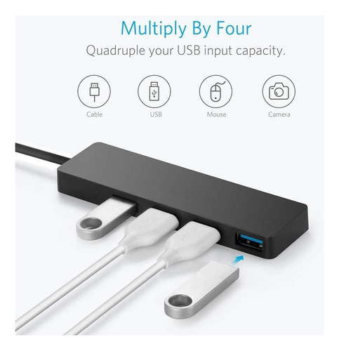 Hub Usb 4 Puertos + Adaptador Otg - Conexión Usb 2.0 - Spli
