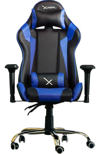 Silla de escritorio Xzeal XZ10 gamer ergonómica  negra y azul