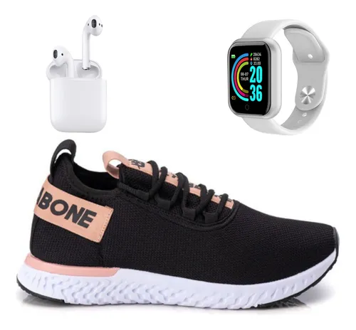 Kit Tenis Feminino Esporte Top Fone Sem Fio Relógio Celular Menor preço em Kit Tenis Feminino Esporte Top Fone Sem Fio Relógio Celular