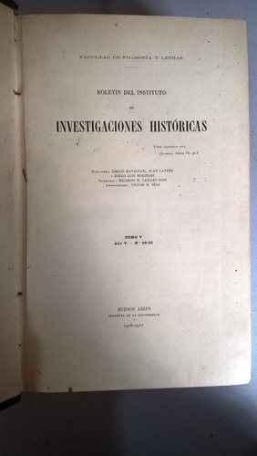 Boletín Instituto De Investigaciones Históricas 5 Imbelloni