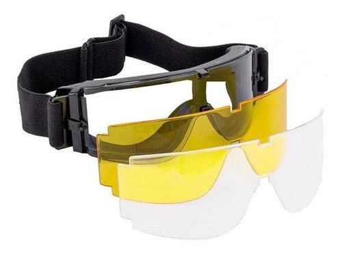 Óculos De Proteção Tiro Esportivo Airsoft Com 03 Lentes -