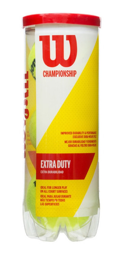 Tarro De Pelotas De Tenis Wilson Championship Extra Duty X 3