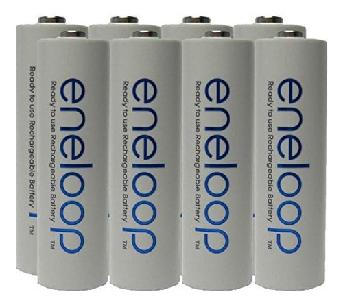 Paquete De Baterias Panasonic Eneloop Aa  8 Unidades Blanco